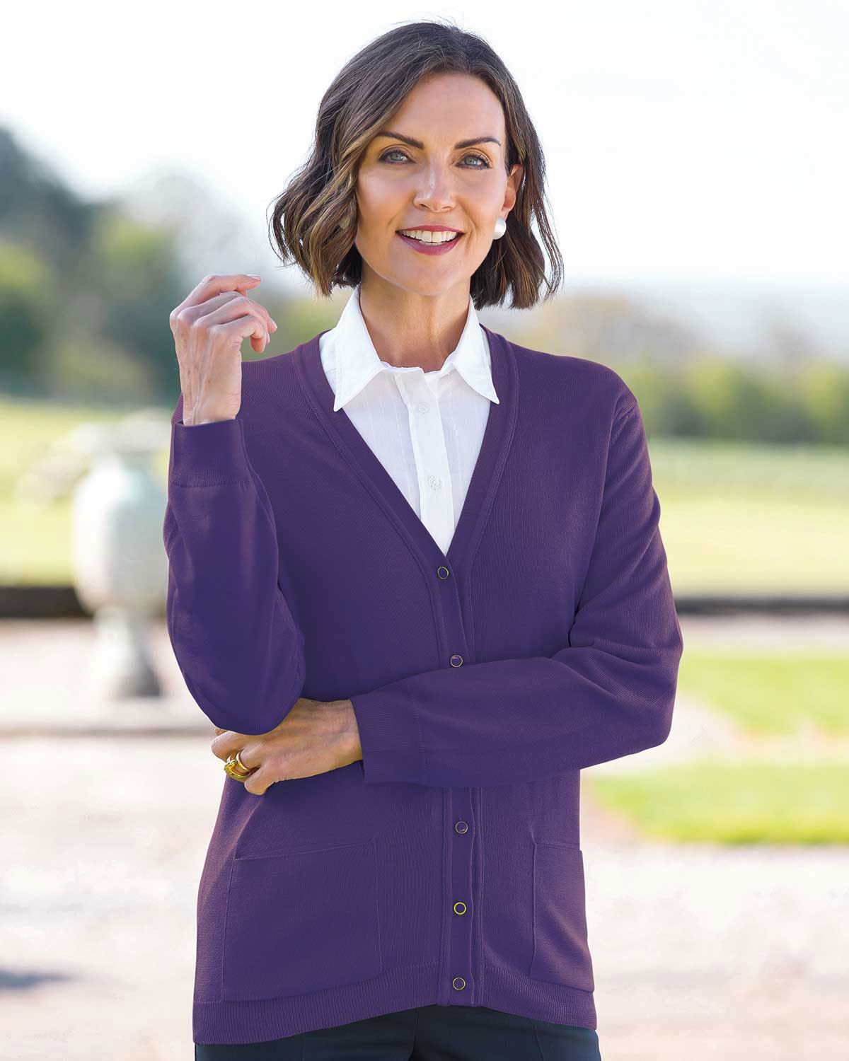 Purple on sale cardigan womens